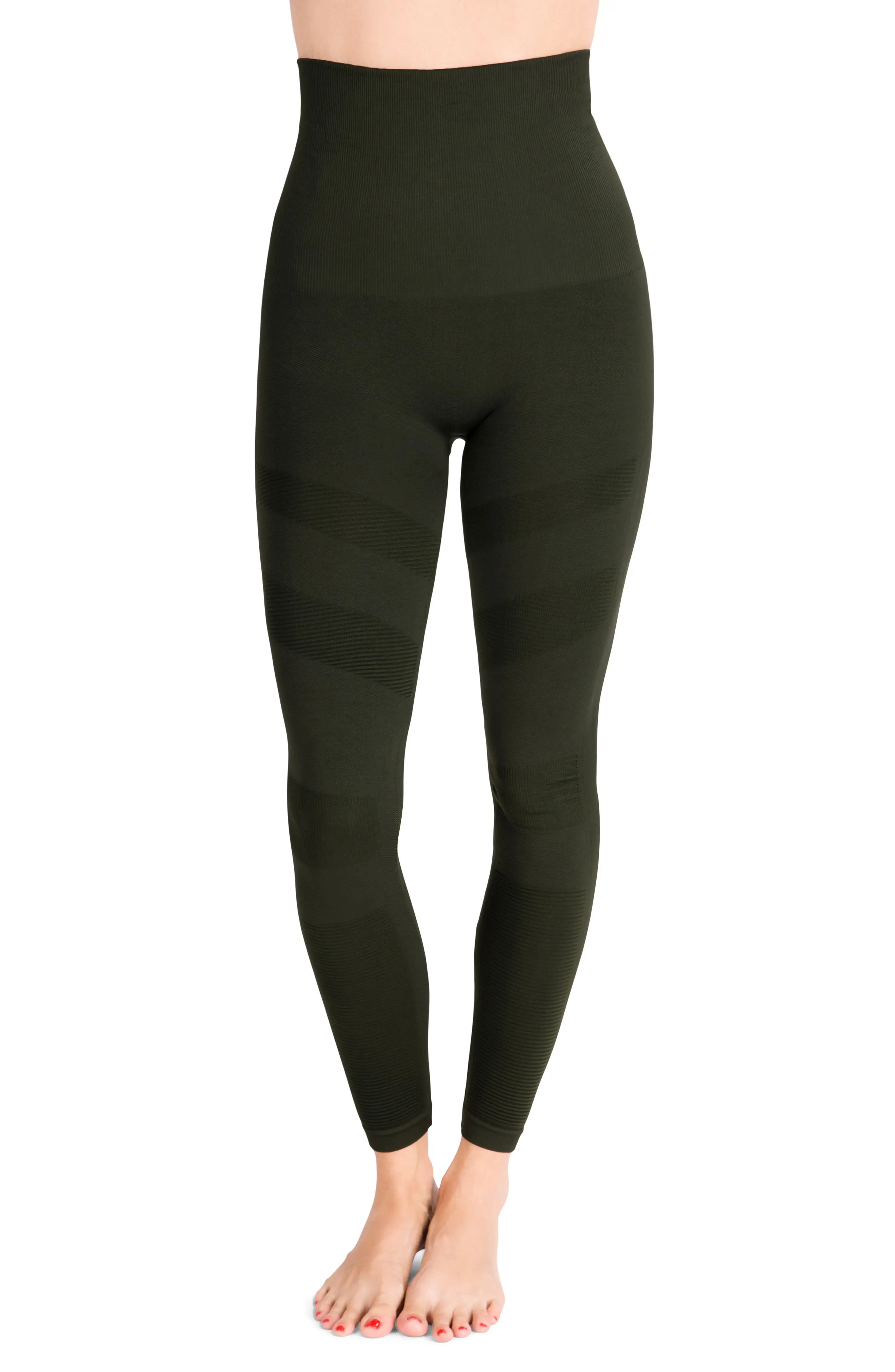 Belly Bandit(R) Mother Tucker(R) Compression Moto Leggings, Size X-Large in Olive at Nordstrom | Nordstrom