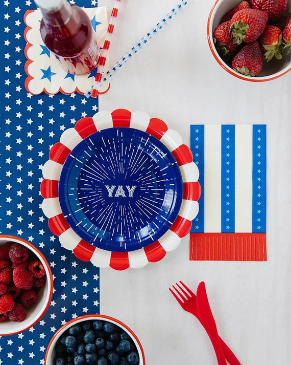 4th of July Plates & Napkins  Patriotic Table  4th of July | Etsy | Etsy (US)