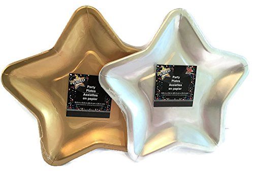 2 Pack Star Shaped Paper Plates 12 Silver 12 Gold | Amazon (US)
