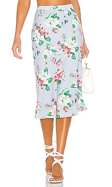 MAJORELLE Ariel Midi Skirt in Blue Paradise from Revolve.com | Revolve Clothing (Global)