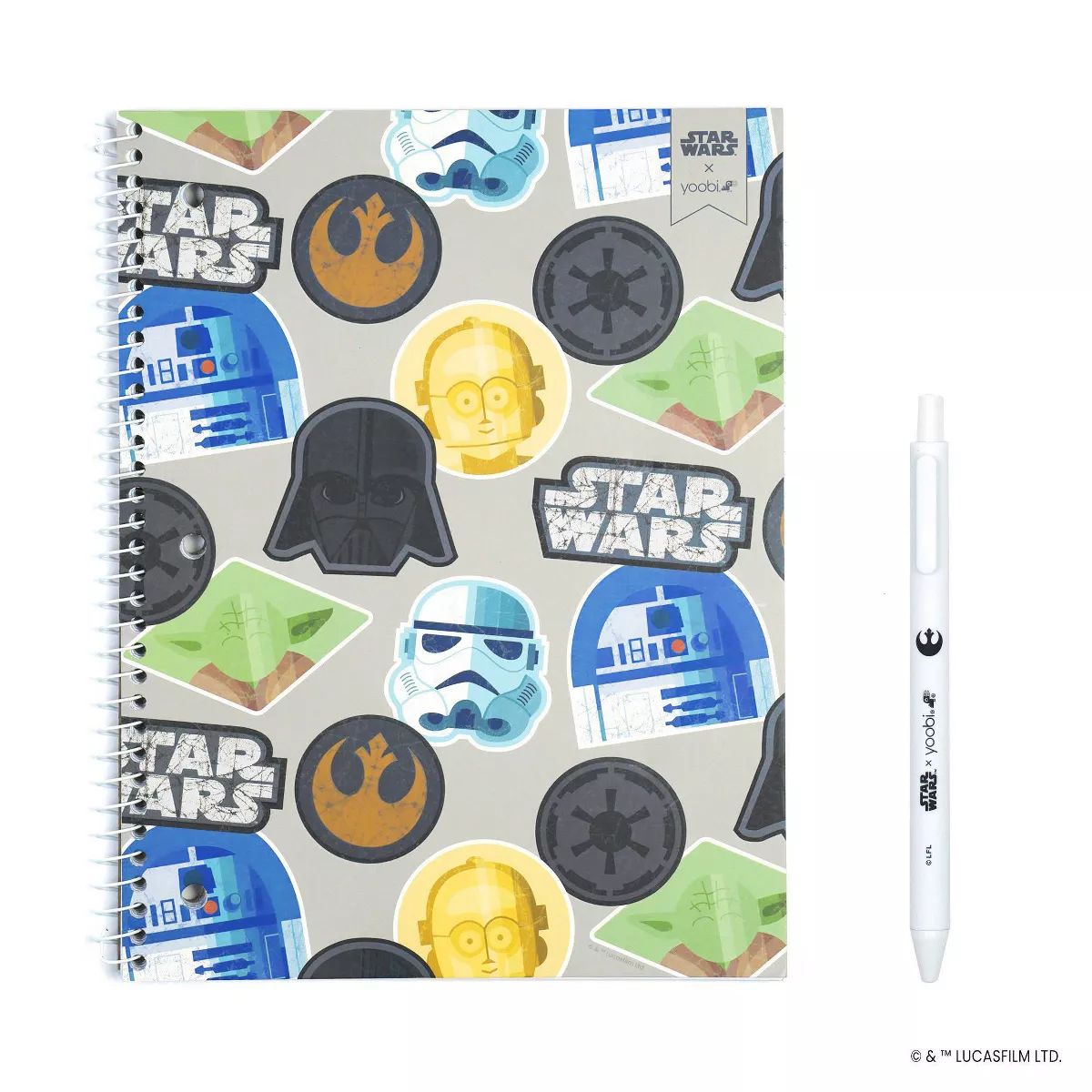 Yoobi 1 Subject Notebooks 8"x10.5" College Ruled with Pen Star Wars Graphic Patches | Target