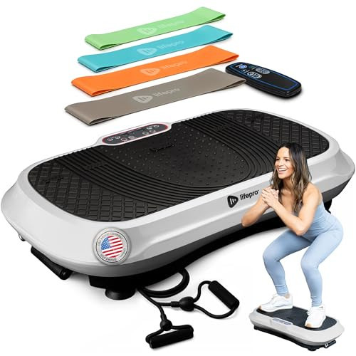 LifePro Waver Mini Vibration Plate Exercise Machine -Whole Body Vibrating Plate For Fitness -Vibration Plate Machine with Bluetooth Remote, 2 Loop & 4 Resistance Bands -Home & Travel Workout Equipment | Amazon (CA)