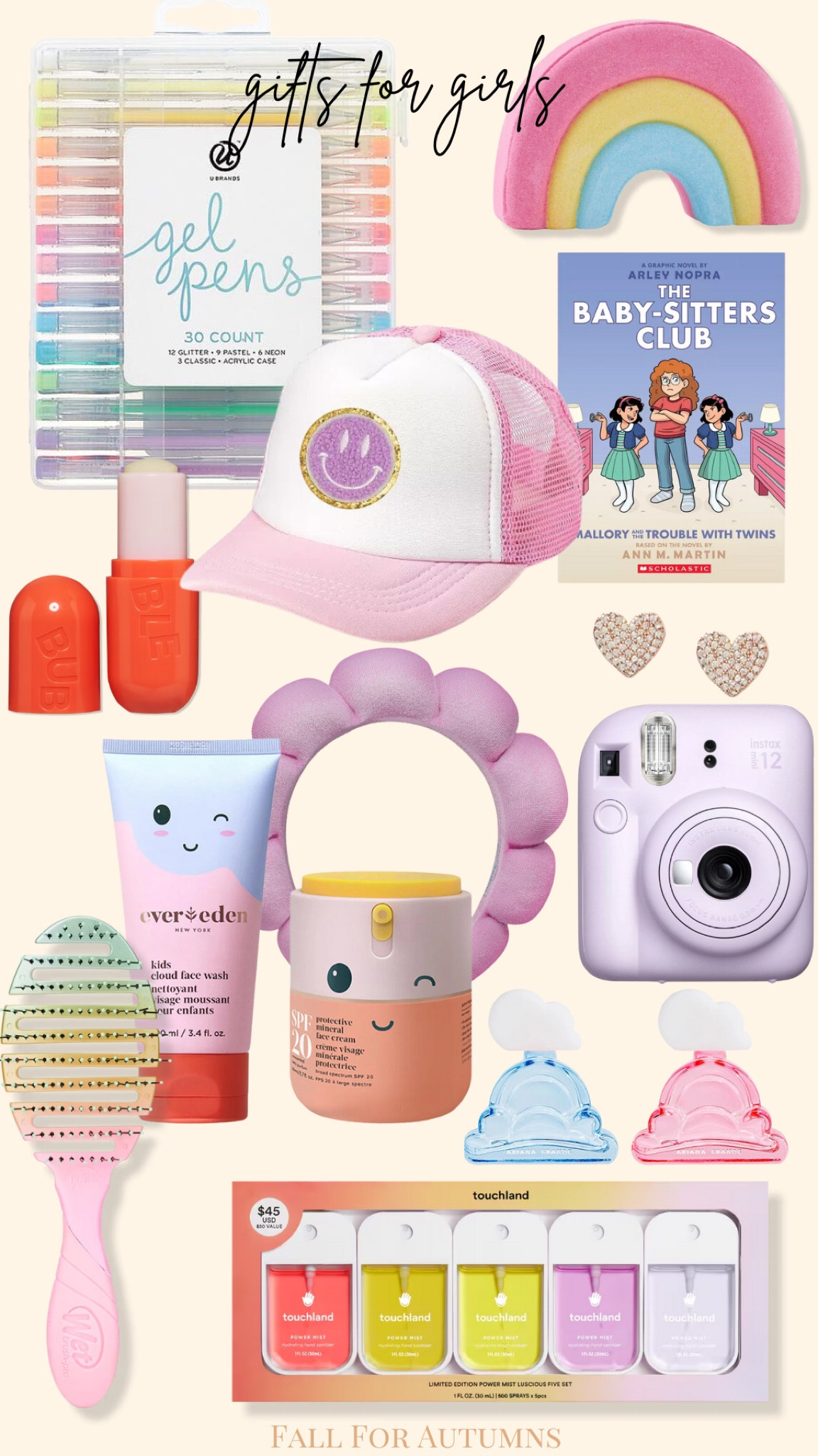 Gifts for girls, elementary girl gift guide, beauty, skincare, instant camera, tween, preteen, holiday, Christmas, Sephora, Ulta, babysitters club, gel pens, Ariana grande perfume, hand sanitizer, touch land, bath bombs

#LTKKids #LTKGiftGuide #LTKBeauty