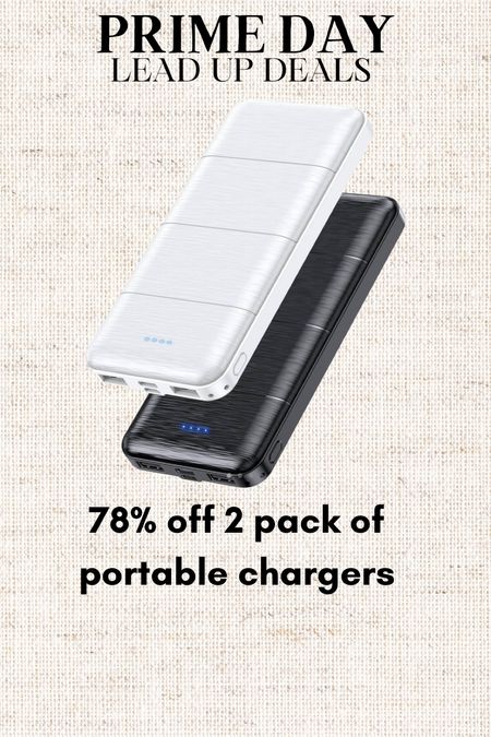 Prime day lead up deals, 2 pack portable chargers 

#LTKSummerSales #LTKSaleAlert