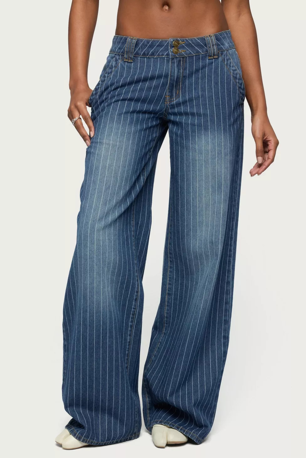 Edikted Tall Cory Striped Low Rise Baggy Jean | Urban Outfitters (US and RoW)