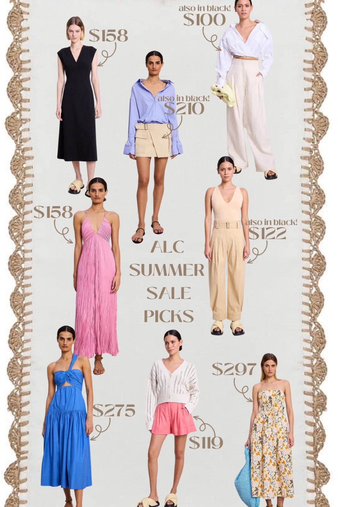 MY ALC SUMMER SALE PICKS! ALC has always been one of my favorite brands and their sale is always so so good! A lot of these come in other colors as well! Happy shopping! 

#alc #ltk #summersale #salealert #formaldress #trousers #knitwear #sweatersale 


#LTKSale #LTKSeasonal #LTKFind