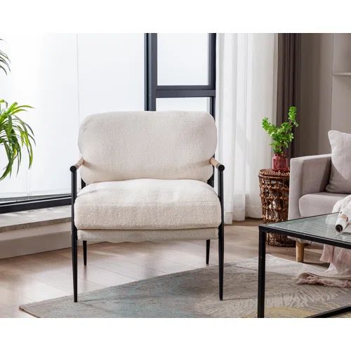 Cliatt Modern Metal Framed Sling Upholstered Accent Chair for Living Room - Oversized | Wayfair North America