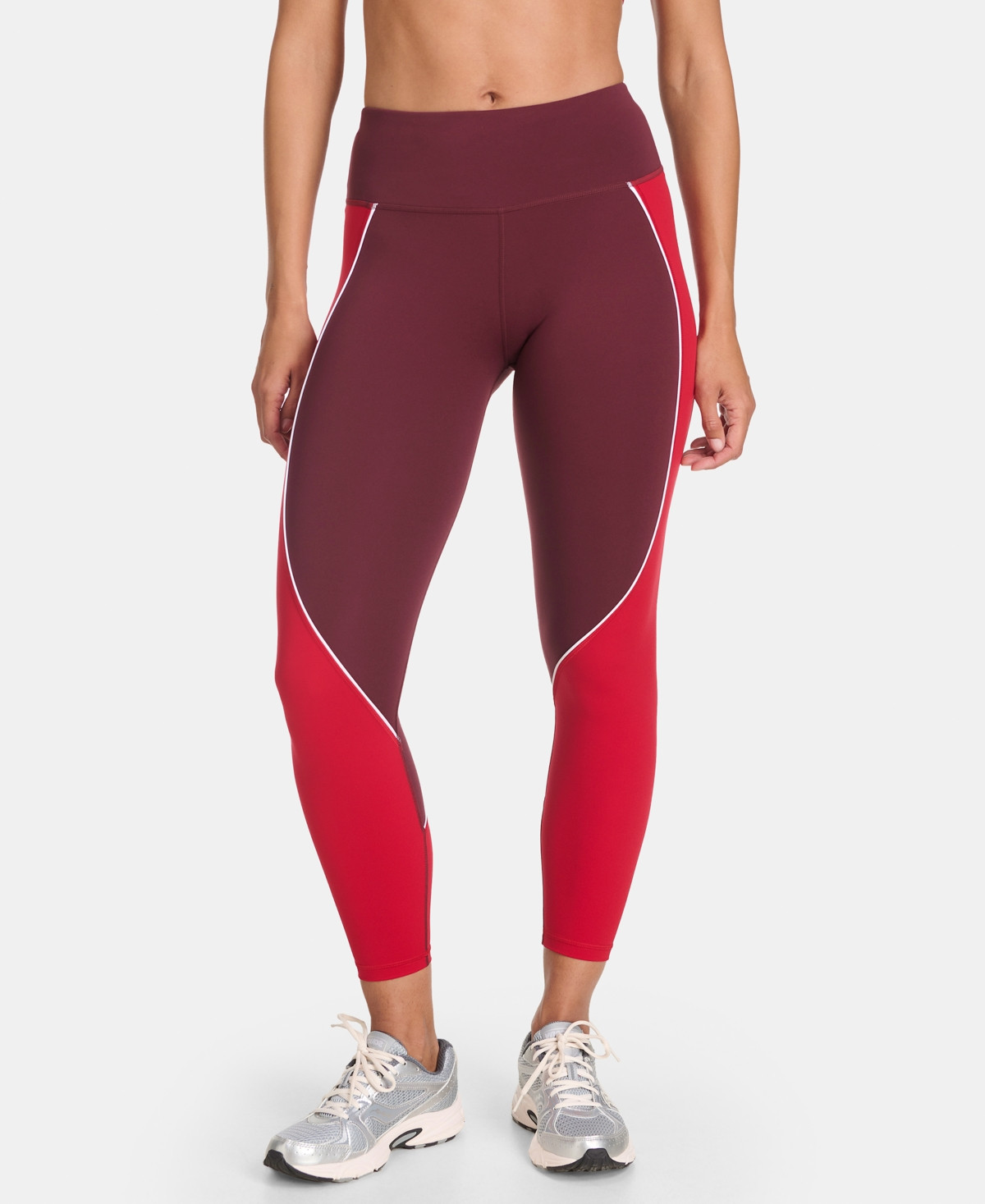 Sweaty Betty Women's Power 7/8 Color Block Workout Leggings - Garnetred Pepperred White | Macy's