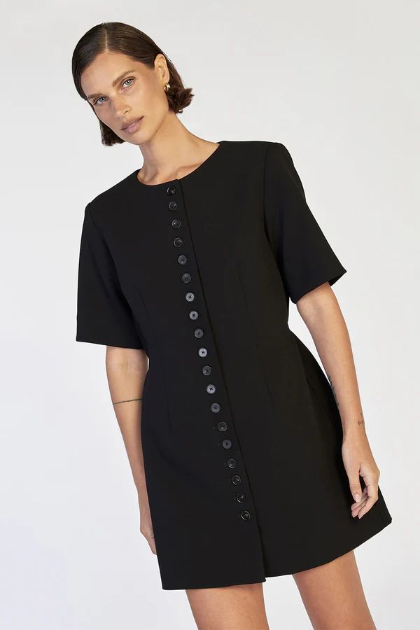 LIA BLACK SLEEVED MINI DRESS | DISSH