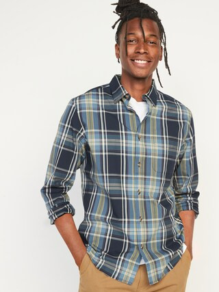 Regular-Fit Built-In Flex Patterned Everyday Shirt for Men | Old Navy (US)