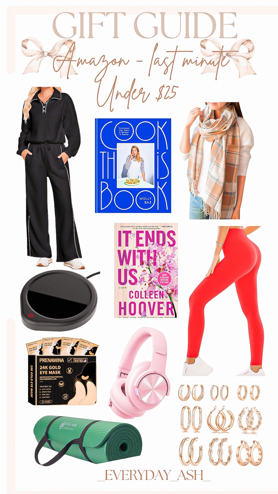 Amazon - last minute gifts 
Under $25

Gifts for her, two piece set, cookbook, how to cook, women’s scarf, winter accessories , stocking stuffers, coffee hot plate, coffee warmer, red leggings, Colleen Hoover, Christmas gifts, Amazon gifts, Amazon finds, under eye patches, headphones, yoga mat, gold earrings 

#LTKGiftGuide #LTKHoliday #LTKFindsUnder50