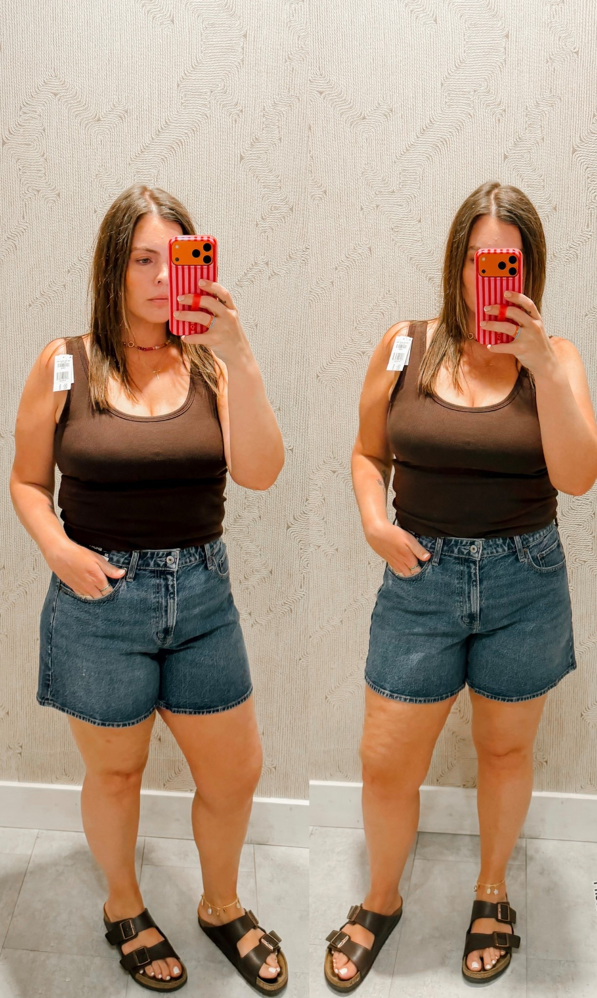 L bra free
Sized up 1 in shorts to 32 (dad shorts)