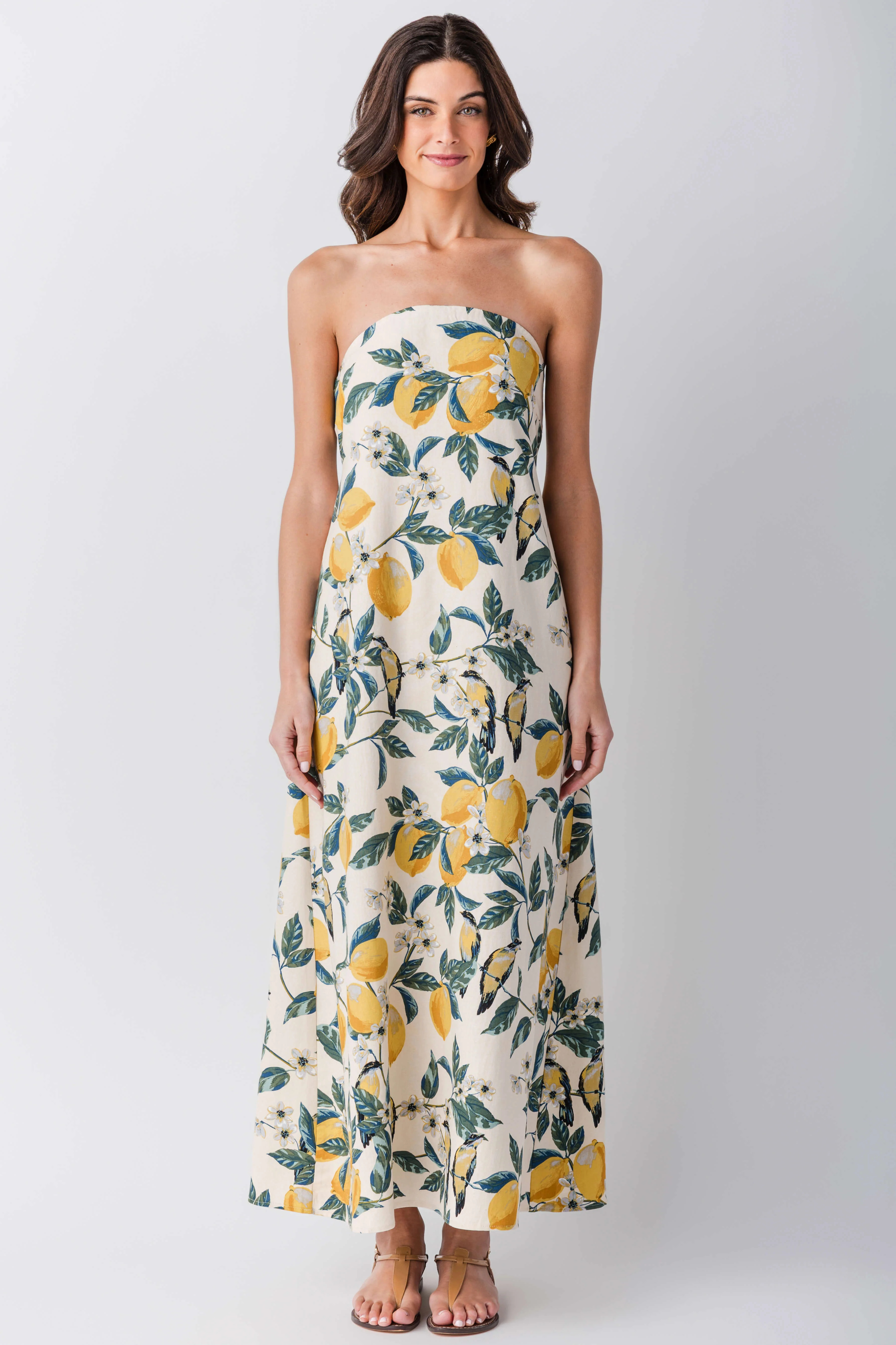 Dress Forum Vintage Lemonade Strapless Maxi Dress | Social Threads
