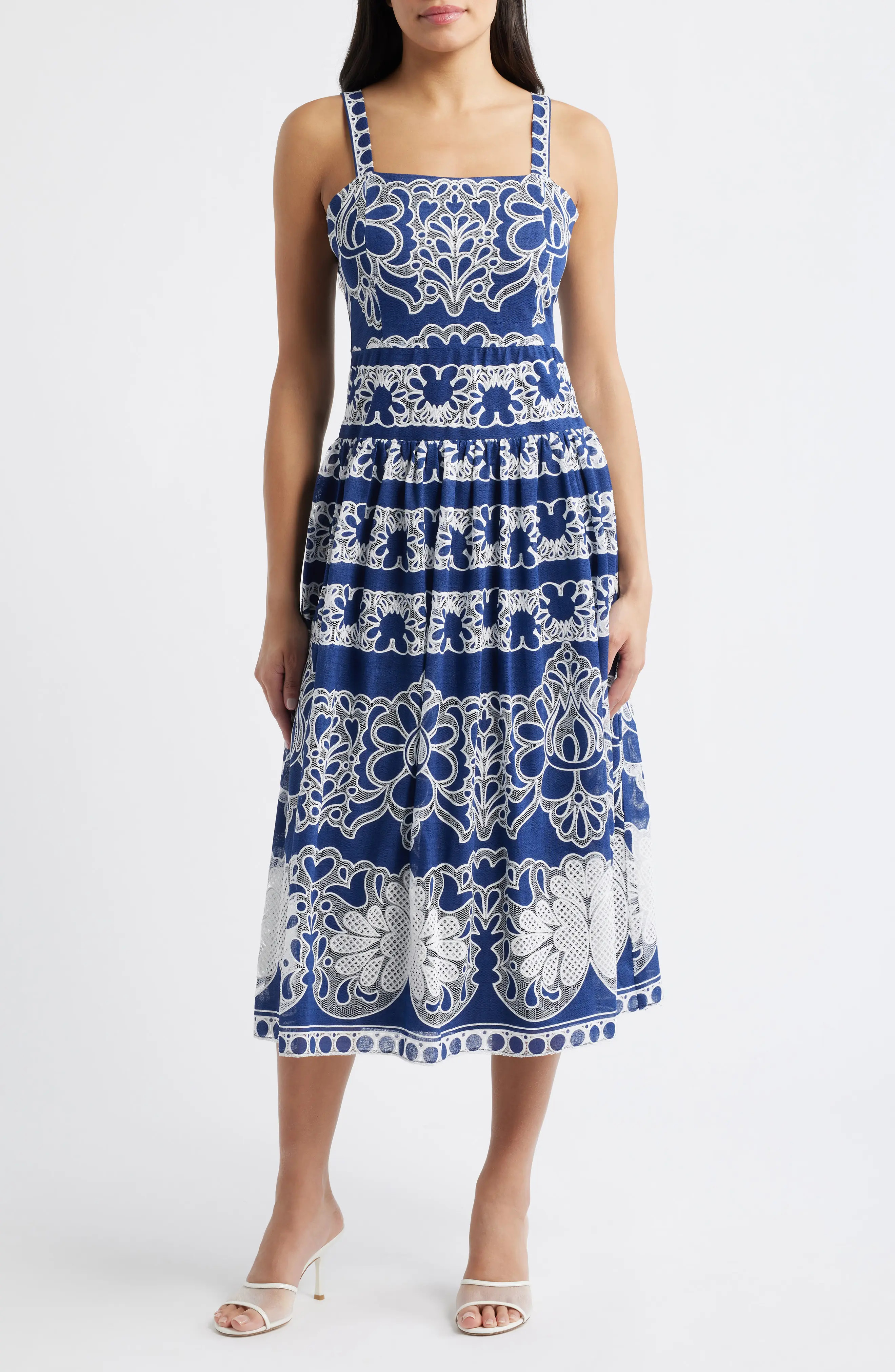 Drop Waist Lace Midi Sundress (Women) | Nordstrom | Nordstrom