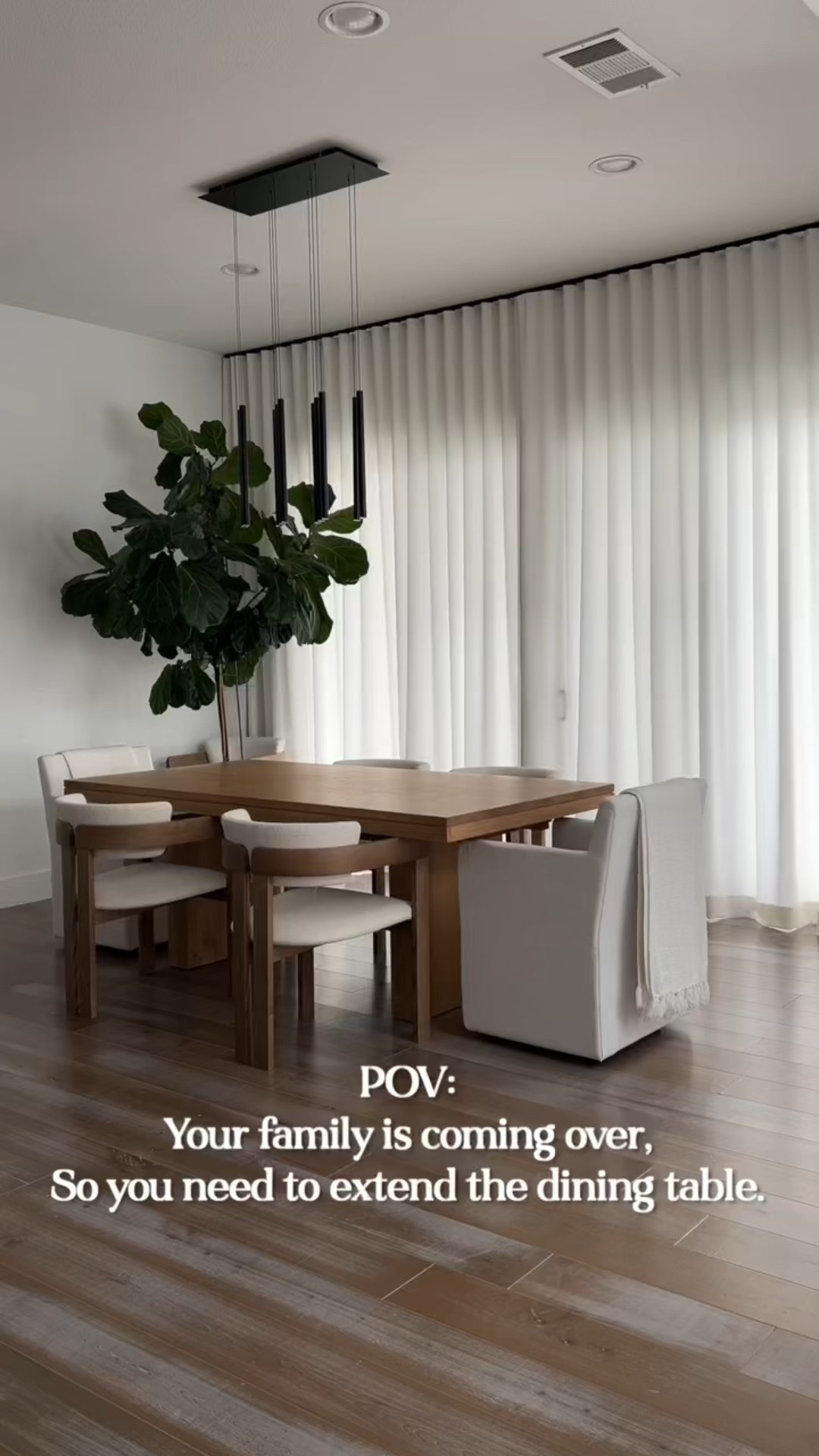 Extension dining table we have in our dining room we absolutely love. We couldn’t be happier with this white oak rectangle table and curved back dining chairs. Linking a few other extendable dining tables, too. We love how it gives us more options when we are hosting!

#LTKHome