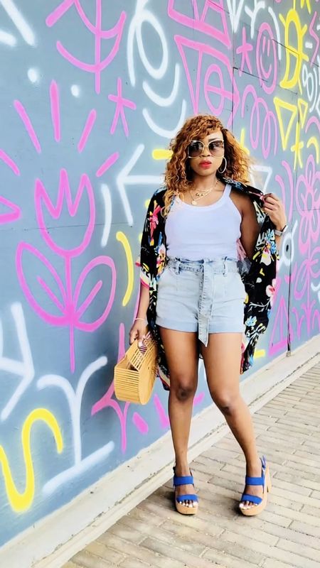 One of my very easy Summer outfits includes pairing a kimono with denim shorts and cute Sandals. Platform sandals are perfect for a kimono look, fam✔️

#LTKSeasonal #LTKStyleTip #LTKVideo