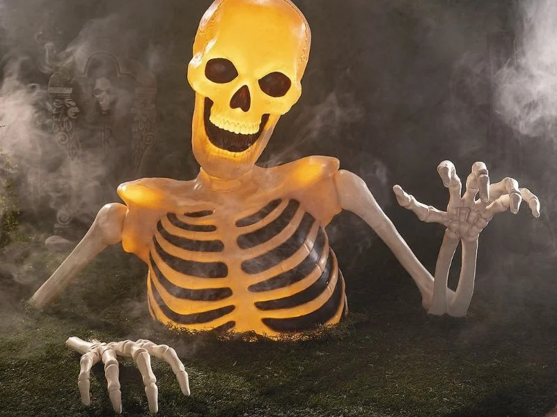 Morris Costumes - 7 Ft. 5" x 4 Ft. Light-Up Ground Breaking Skeleton Halloween Decoration - One S... | Walmart (US)