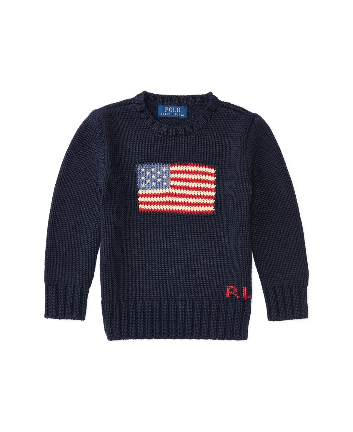 Polo Ralph Lauren Toddler and Little Boys The Iconic Flag Sweater - Hunter navy | Macy's