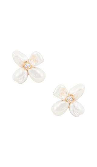 Flower Pearl Earrings in Ivory | Revolve Clothing (Global)