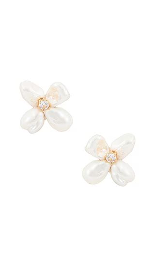 Flower Pearl Earrings in Ivory | Revolve Clothing (Global)