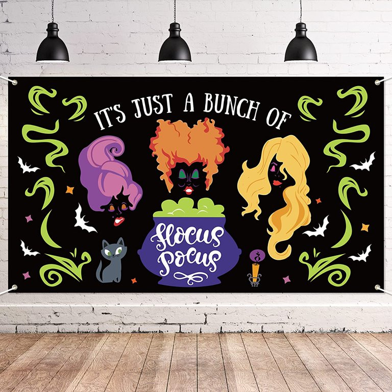 Halloween Witch Sisters Backdrop Banner Halloween Party Background Extra Large Backdrops Hocus Po... | Walmart (US)