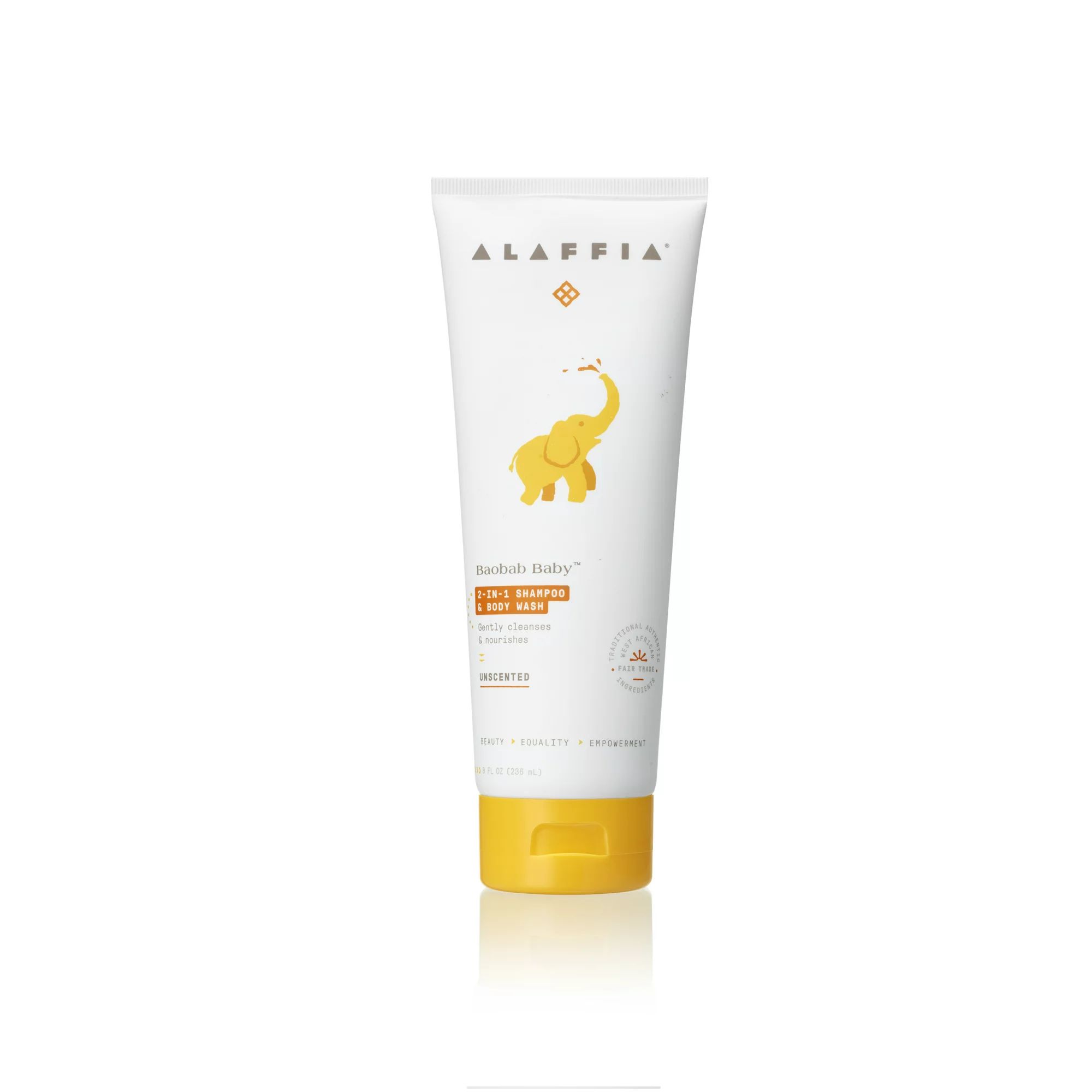 Alaffia Baobab Baby 2-in-1 Shampoo & Body Wash, Unscented, 8 oz | Walmart (US)