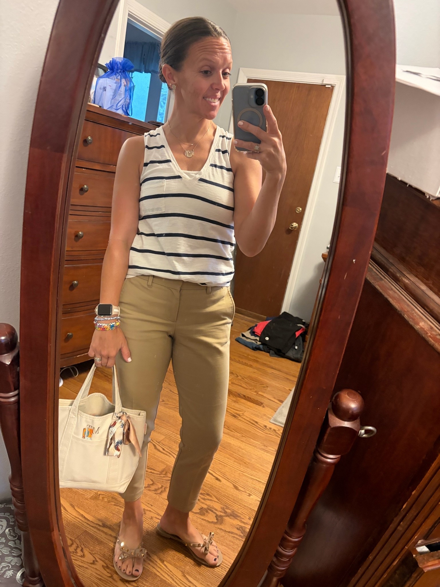 Begrudgingly wore pants to work today. These are on the higher end of my usual budget, but they’re such great quality and I’ve had them for years. 

@gapstyle @Quince @Etsy #teacheroutfit #workcasual #workpants #boattote #amazon #sandals #jellysandals #monogramnecklace #designerdupe #beewatch

#LTKSaleAlert #LTKOver40 #LTKWorkwear