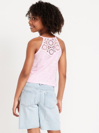 Crochet Back Halter Tank Top for Girls | Old Navy (US)