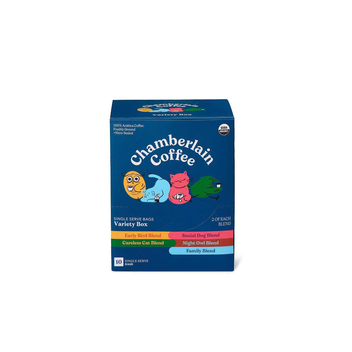 Chamberlain Coffee Variety Box Medium Dark Roast Cold Brew Singles Organic - 5oz | Target