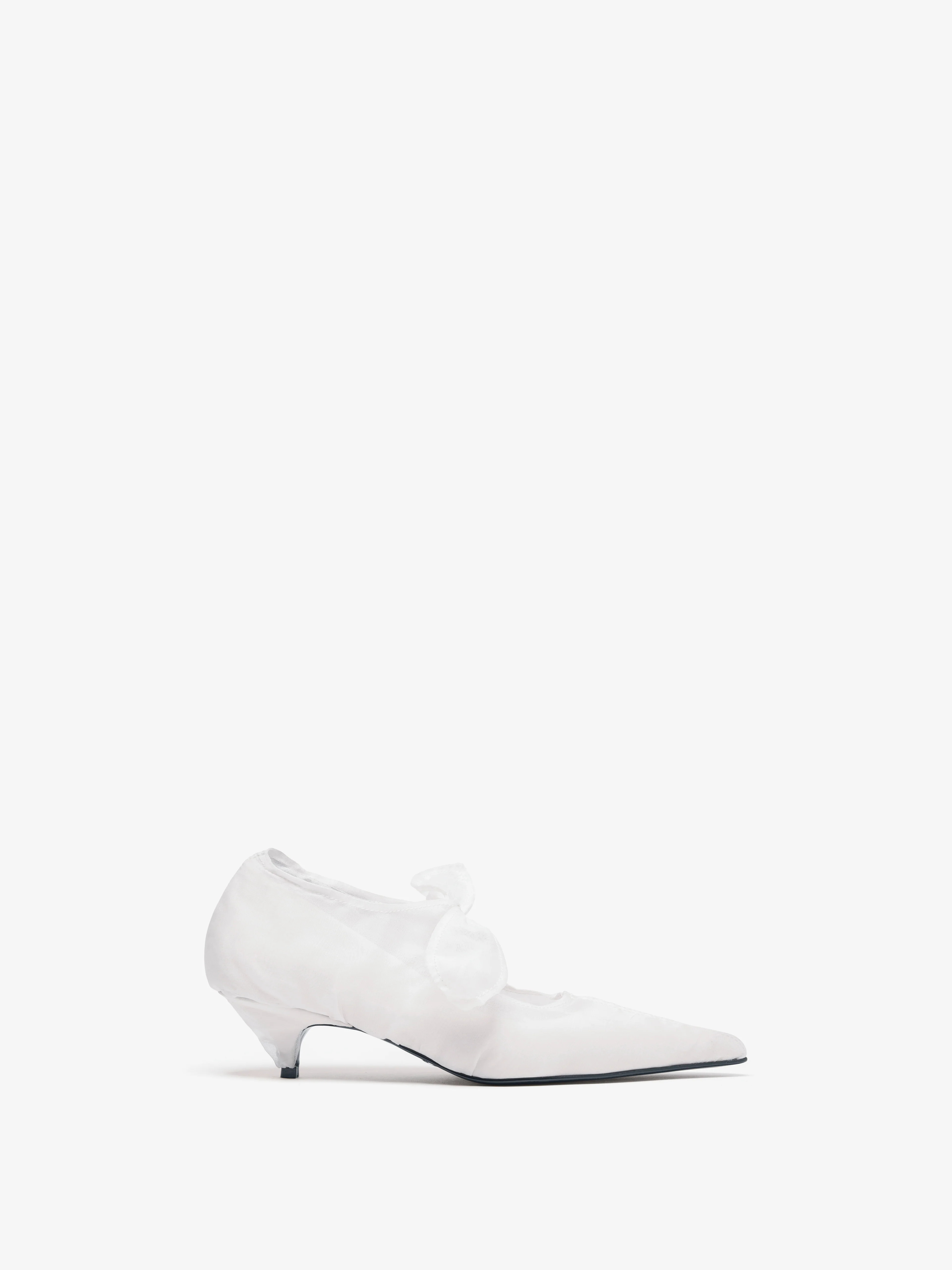 Proenza Schouler Slash Organza Pumps- White | Proenza Schouler LLC