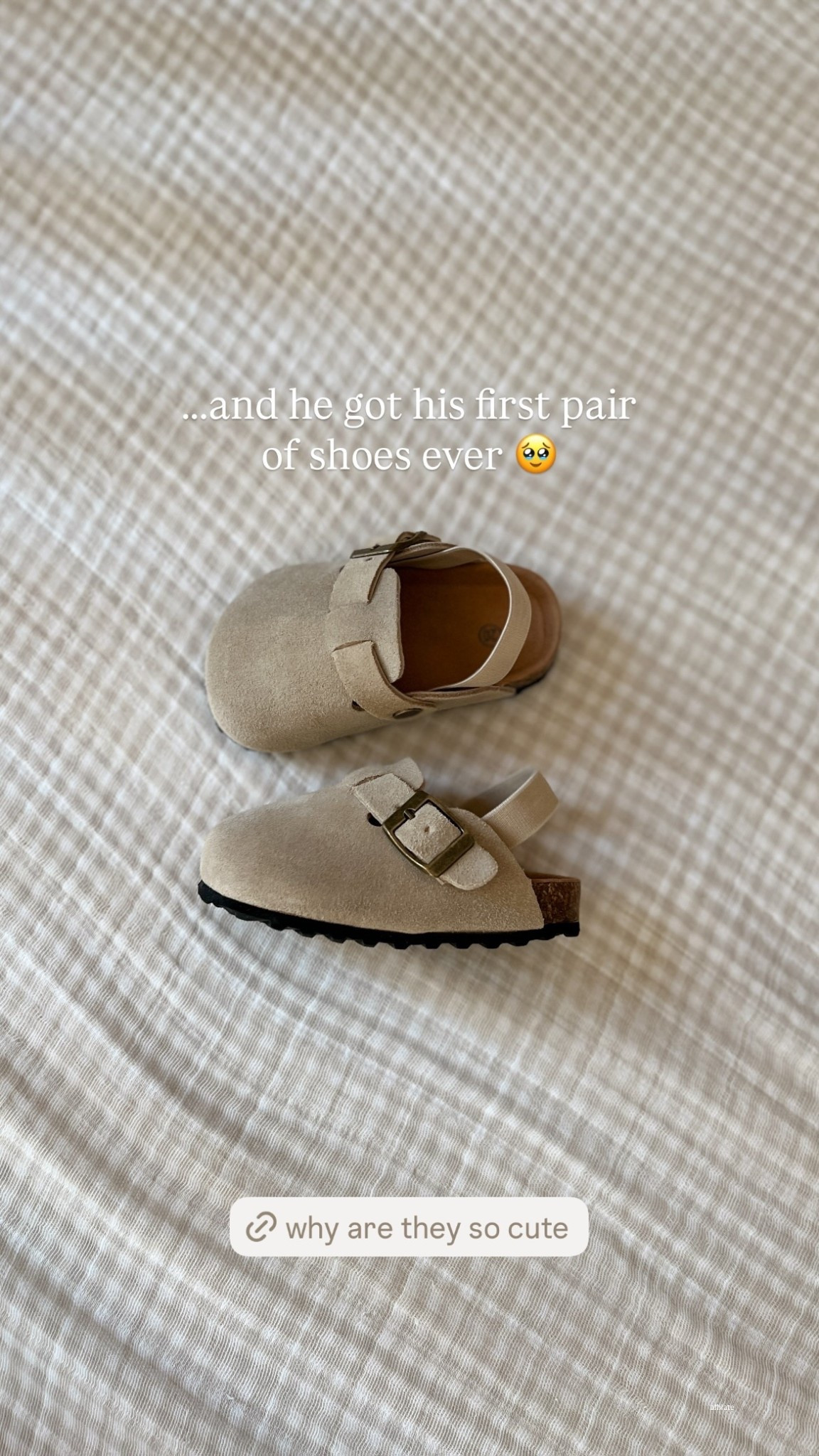 ...and he got his first pair of shoes ever 🥹 my baby got his first pair of shoes and they're mini Birkenstock style clogs - how cute! 

#LTKBaby