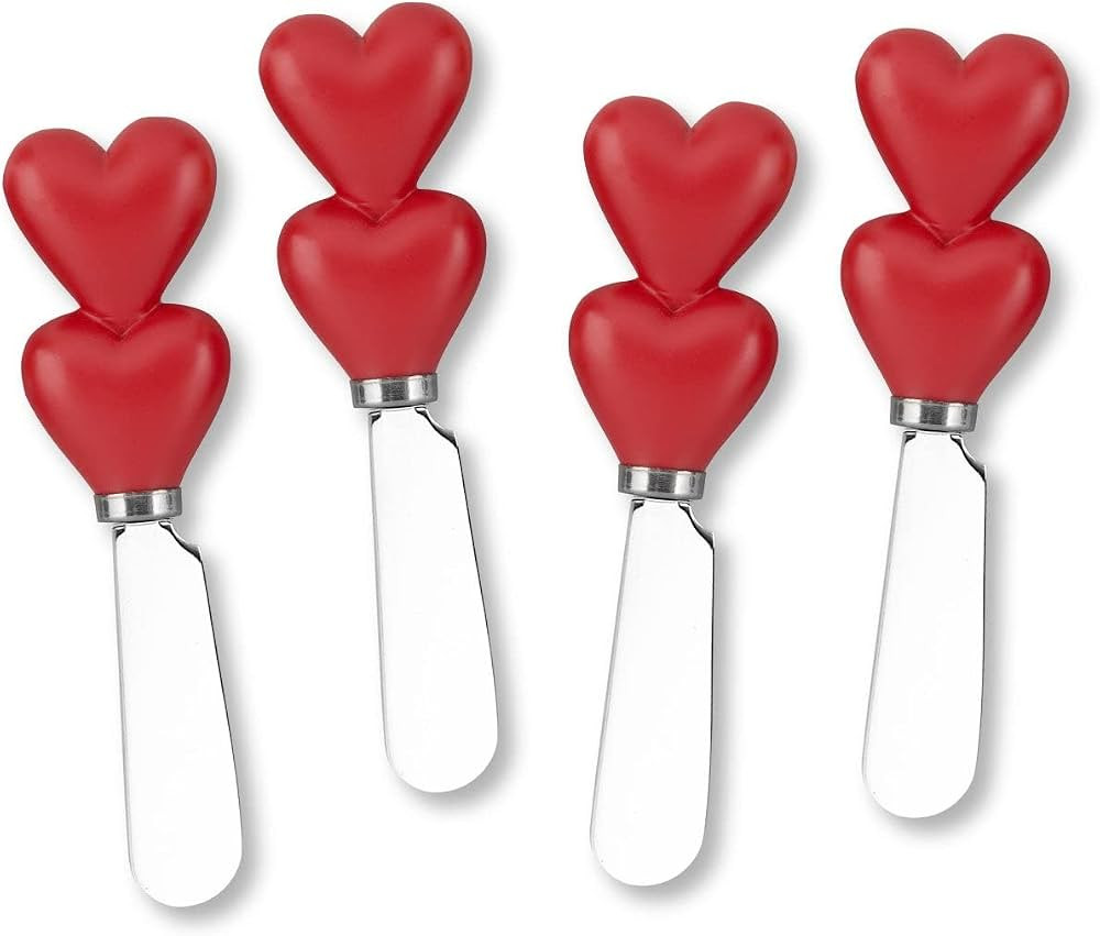 Supreme Housewares Cheese and Butter Spreader Knives Valentine's Day Decor 4-Piece Hand Painted R... | Amazon (US)