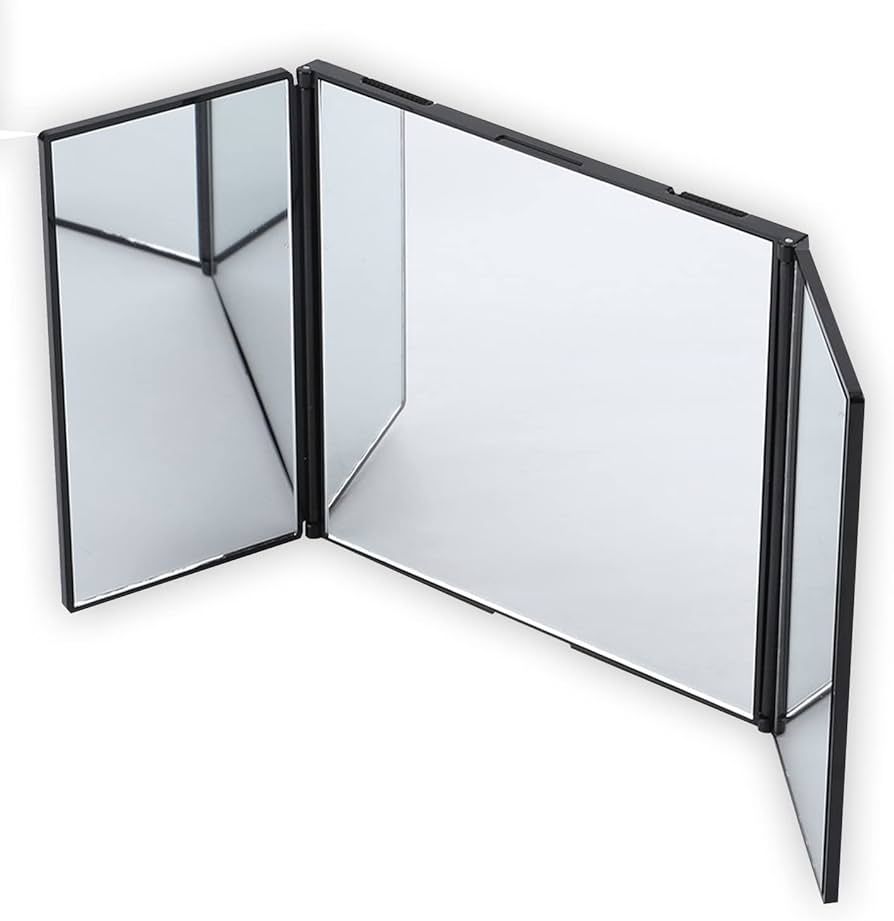Car Folding Visor Vanity Mirror-Zone Tech Makeup Travel-Cosmetic Tri -Fold Universal Auto Mirror | Amazon (US)