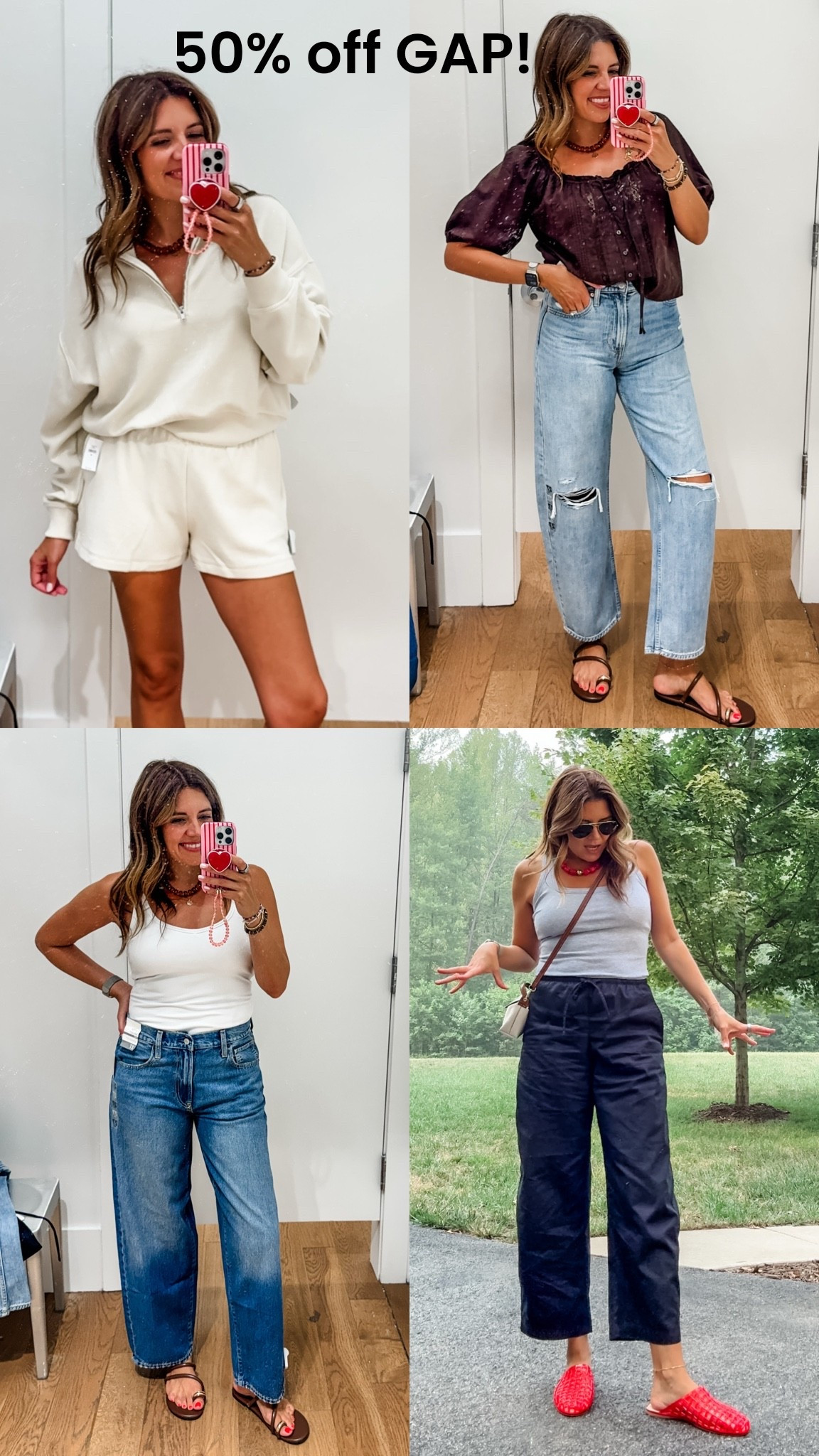 Half off at Gap! My recent buys and what I tried on in store last week!! I’m 5’7”. Size 4 or small. Barrel jeans size 27. Baggy in a size 26.