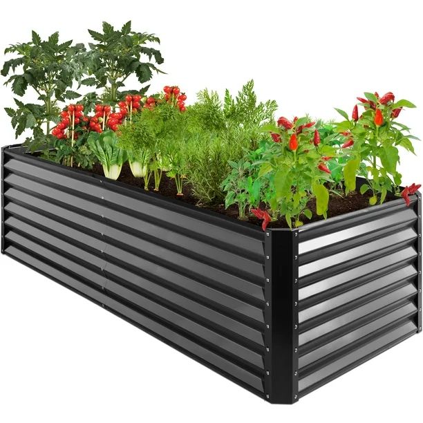 Best Choice Products 8x4x2ft Outdoor Metal Raised Garden Bed, Planter Box for Vegetables, Flowers... | Walmart (US)