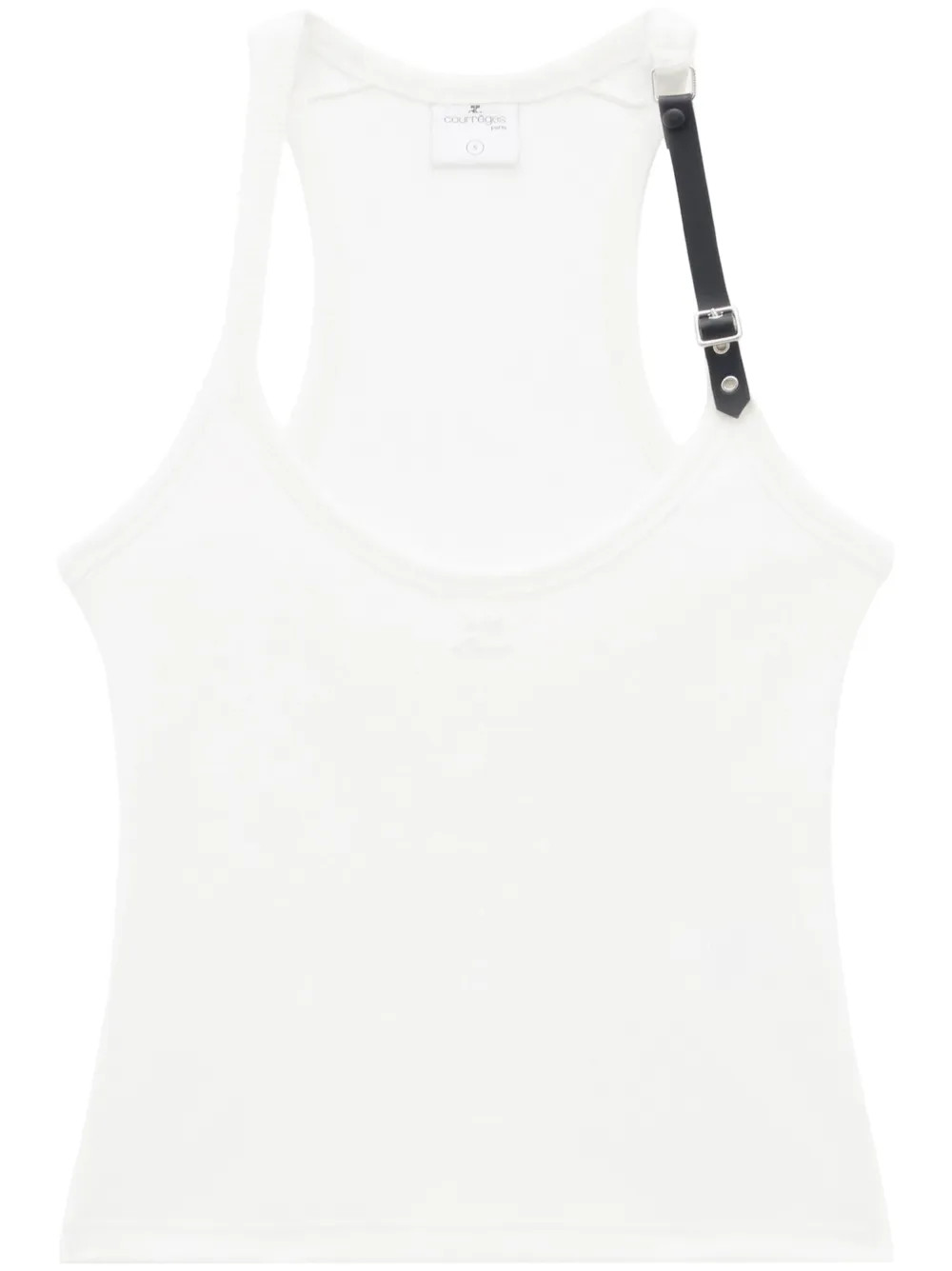 Courrèges Holistic buckle-appliqué Tank Top - Farfetch | Farfetch Global