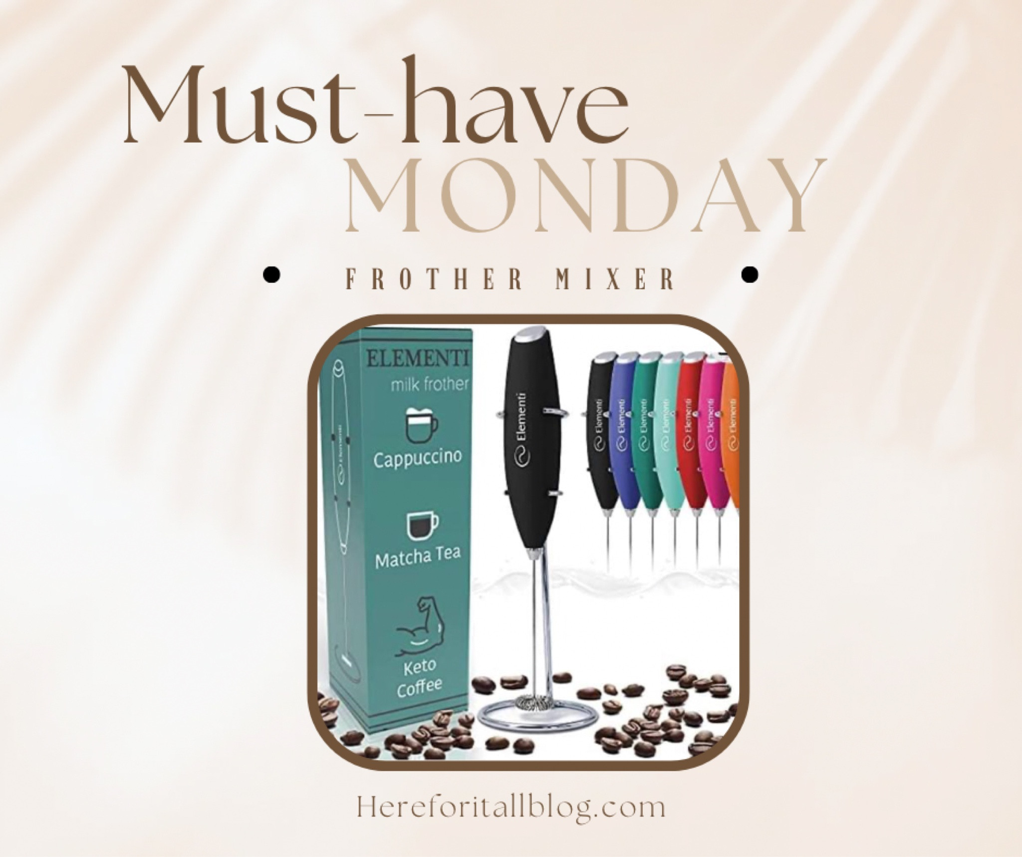 I use this little hand mixer/frother every single day! From frothing my coffee to mixing preworkout and greens powder to whipping up the fluffiest matcha lattes, this is a kitchen staple! 

#LTKunder50 #LTKFind #LTKfit