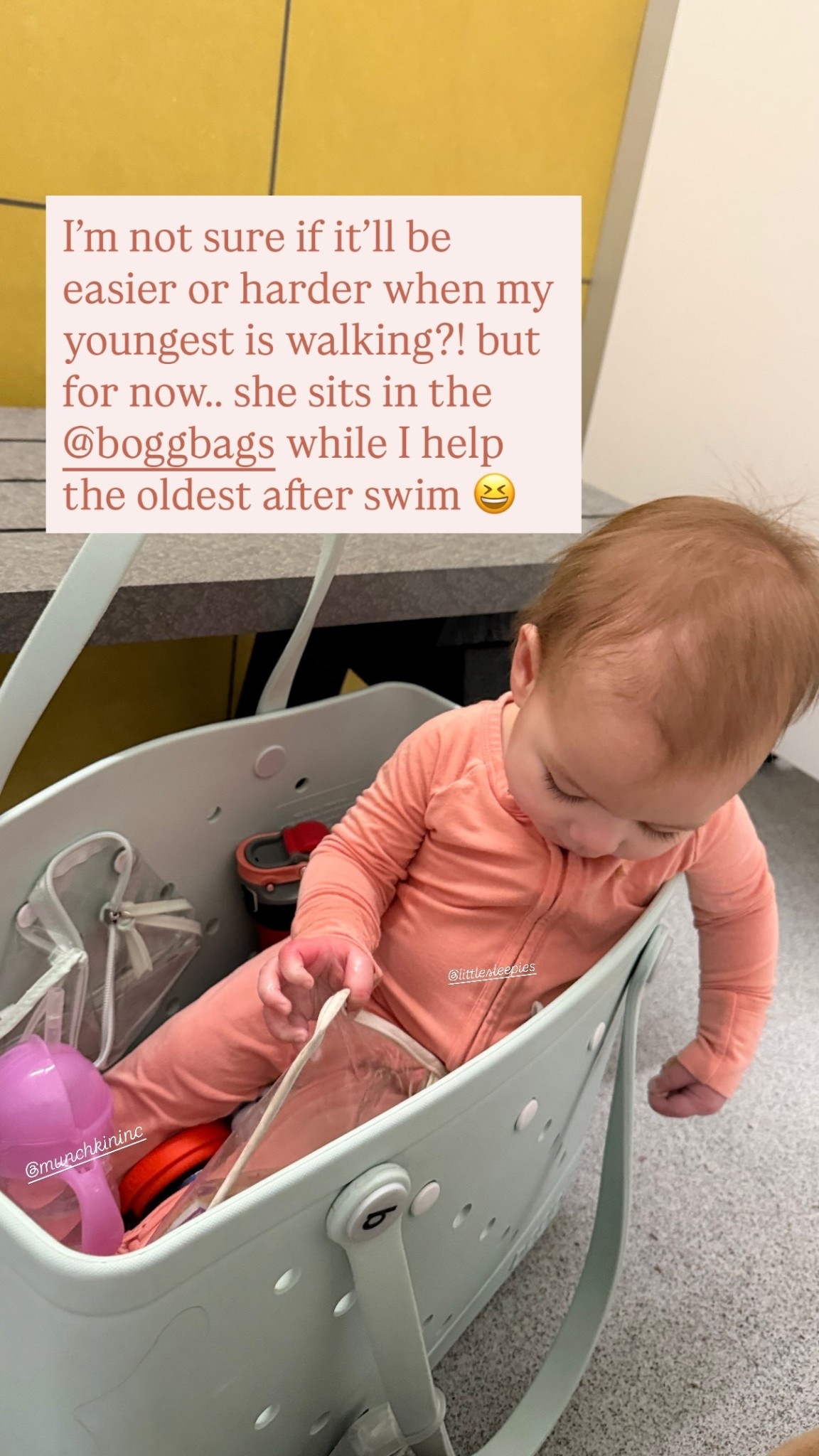 @munchkininc  @littlesleepies  I’m not sure if it’ll be easier or harder when my youngest is walking?! but for now.. she sits in the @boggbags while I help the oldest after swim 😆 when the bog bag used for swim class is multi purposed l

#LTKmomlife #LTKActive