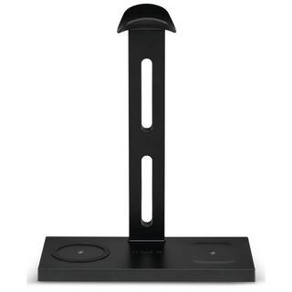 5-in-1 Headphone Stand Plus Wireless Charging for Mobile Devices, Two Power Pads and 2 USB Charging Ports, Black | The Home Depot