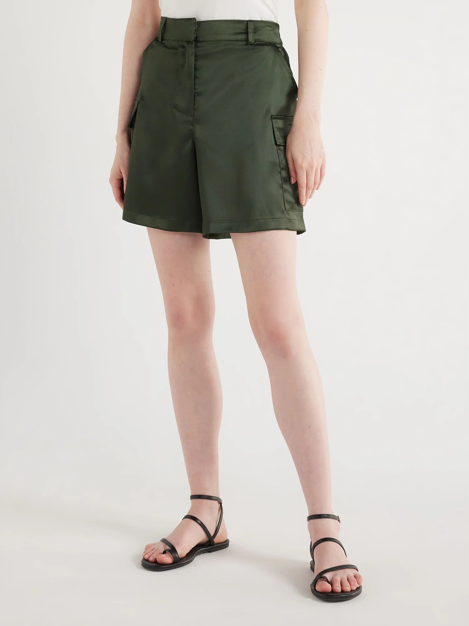 Scoop Women’s Satin Cargo Shorts, Sizes XS-XXL | Walmart (US)