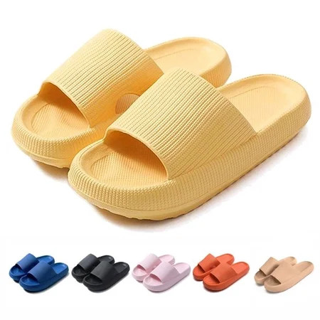Shower Shoes Pillow Slides Sandals Women Men Summer Slippers House Slip On Comfortable Soft Thick So | Walmart (US)