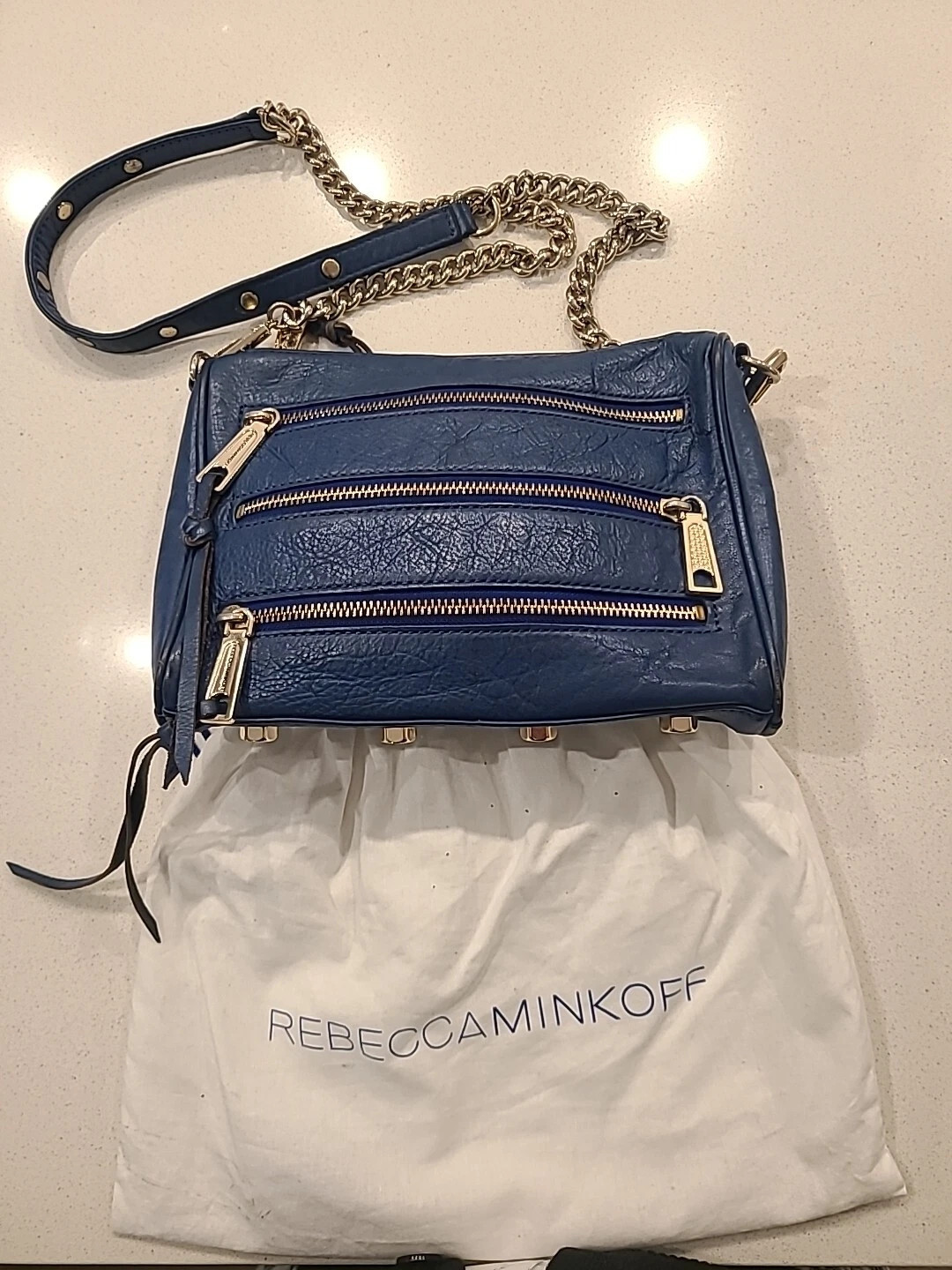 Rebecca Minkoff crossbody Purse 4 Zipper Navy Blue With Original Dust Bag Small | eBay AU
