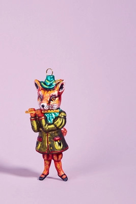 Nathalie Lete Flute Fox Ornament | Anthropologie (US)