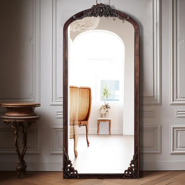 Filigree Floor Mirror Full Length Mirror Freestanding with Vintage Ornate Carved Applique | Wayfair North America