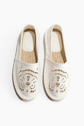 H & M - Espadrilles with Eyelet Embroidery - White | H&M (US + CA)