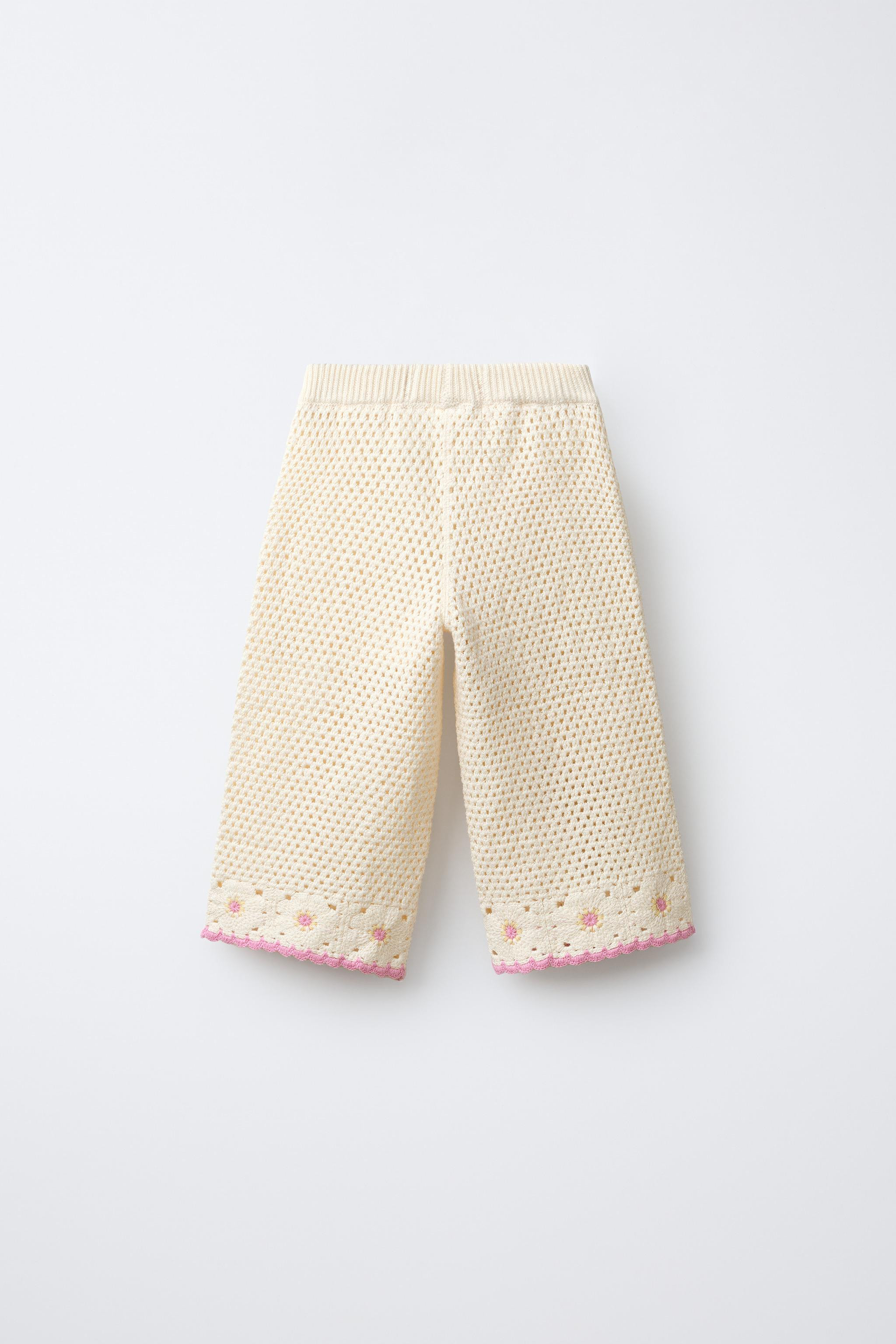 CROCHET KNIT FLORAL CULOTTES | Zara US