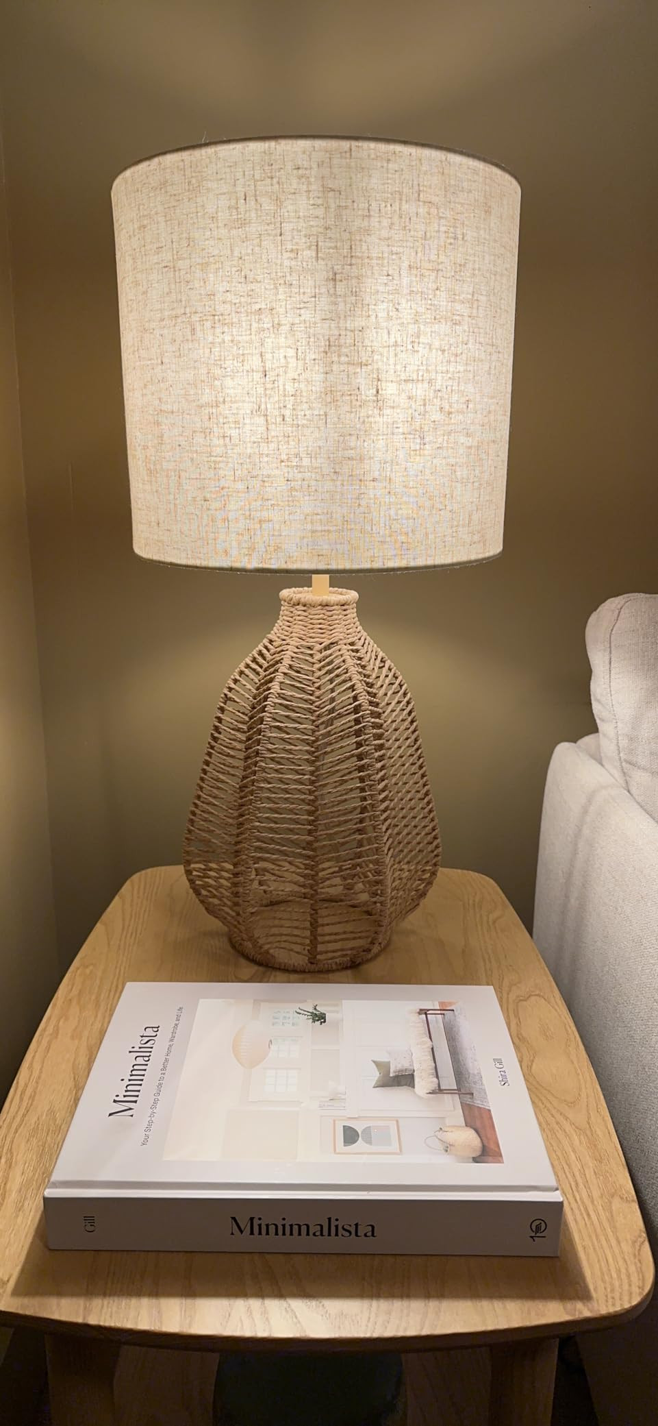 Elegant Designs LT2106-NAT 21" Tall Boho Coastal Inspired Rustic Paper Rope Rattan Wicker Look St... | Amazon (US)
