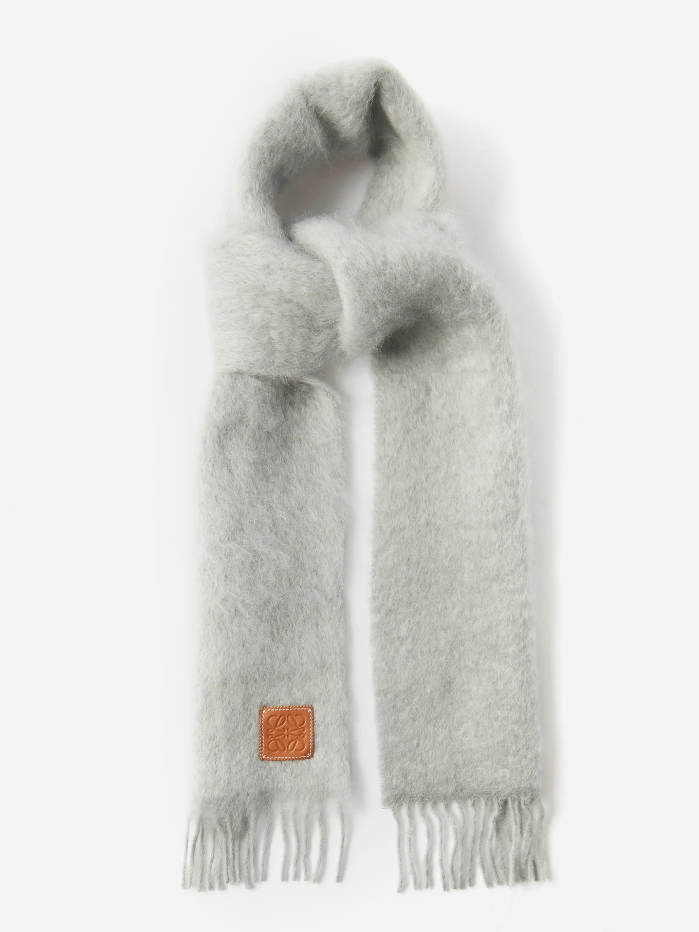 Anagram-patch fringed mohair-blend scarf | Matches (UK)