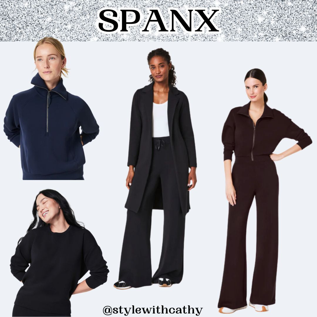 Spanx is 30% off site wide during Black Friday/Cyber Week and NOW is the perfect time to try as many AirEssentials pieces as you can! I wear a size 1X in the tops and a petite 1X in their pants. 

The quality of Spanx clothing is amazing and very flattering. They make the perfect pieces for a capsule wardrobe and for travel!  

 #LTKCyberWeek #LTKOver40 #LTKSaleAlert