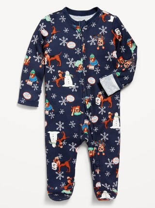 2-Way-Zip Printed Sleep &amp;amp; Play Footed One-Piece for Baby | Old Navy (CA)
